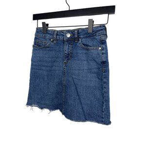 Joe’s Jeans Girls Size 12 Denim Mini Skirt Frayed Hem Stretch Blue Casual